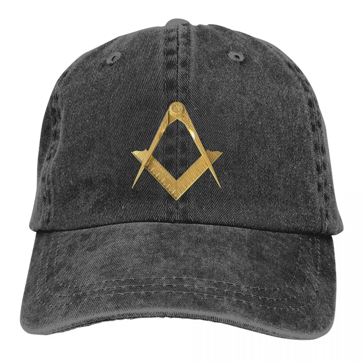 

Pure Color Dad Hats Deep Gold Women's Hat Sun Visor Baseball Caps Freemason Gold Square Compass Peaked Cap