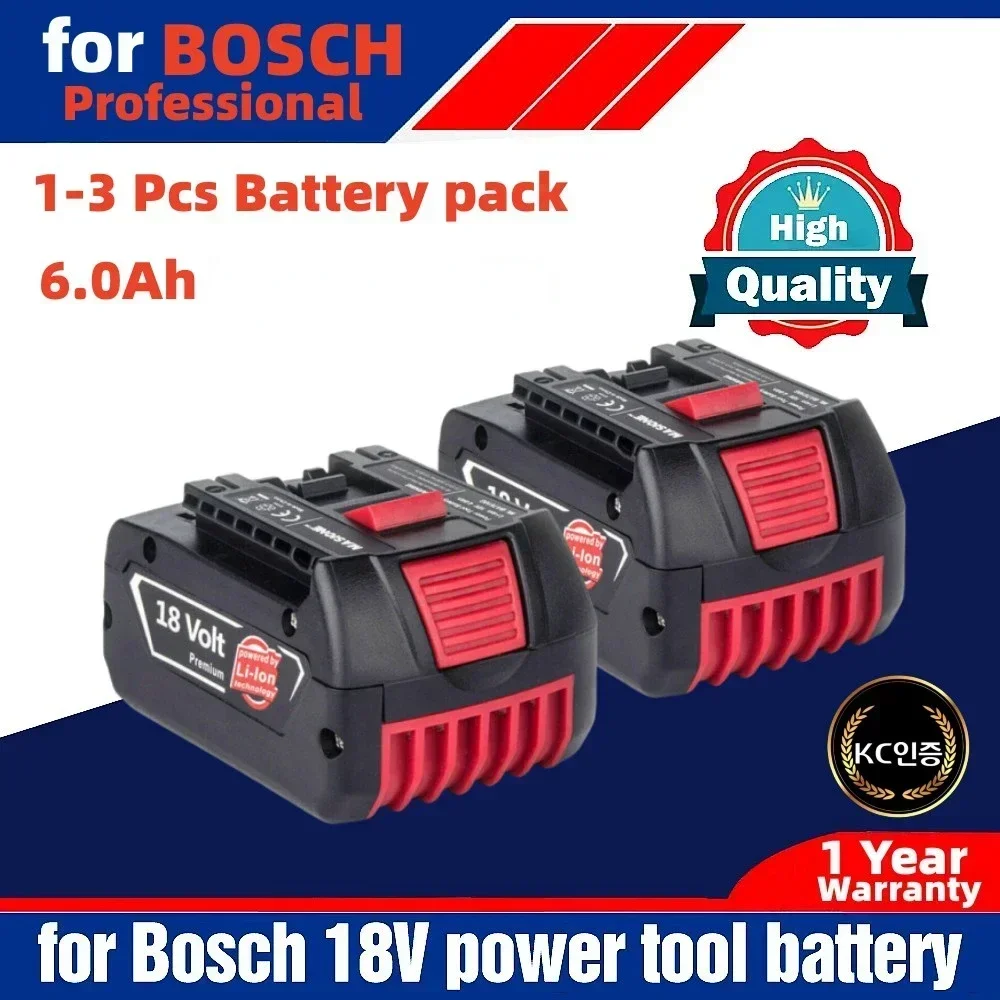 6.0Ah High-Performance Rechargeable Batteries for Bosch 18v Professional GSR/GKS/GWS/GSB/BAT Power Tool Li-ion Batteries&Charger