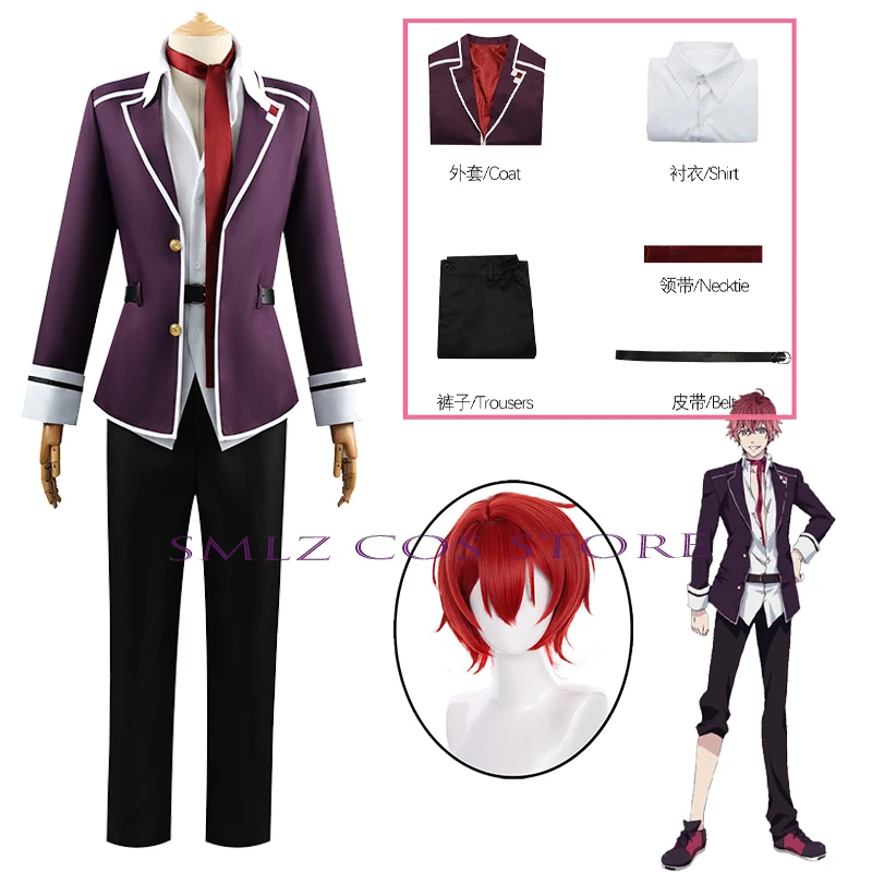 Sakamaki Ayato Cosplay Anime Diabolik Lovers Costume School Uniform Coat Pants T-shirt Wig Set Halloween Party Outfit for Men