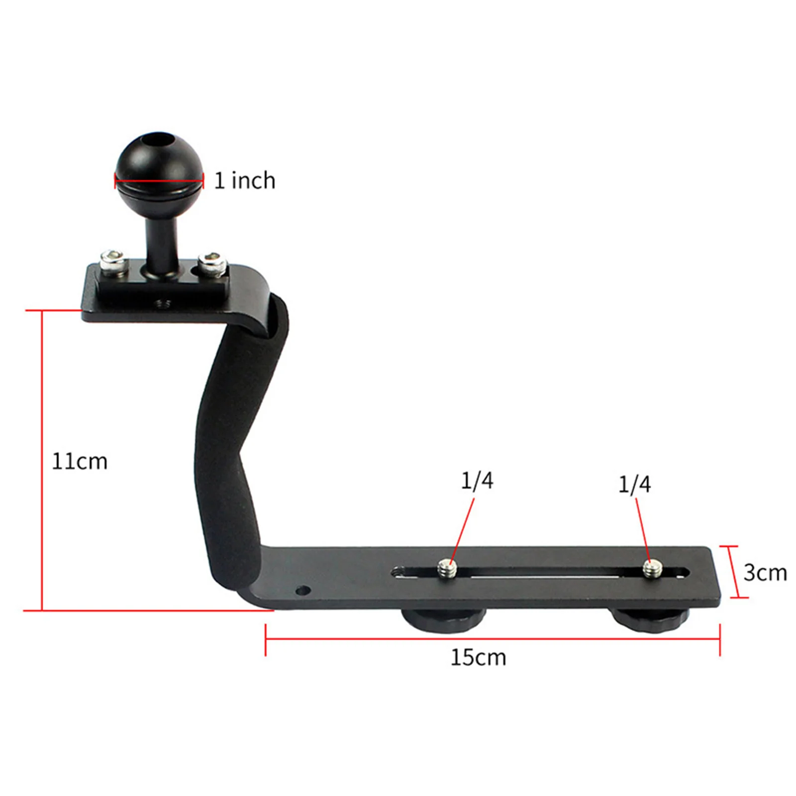 Diving Tray Z Shape Handle Mount With Base Adapter Metal Single Handle Ball Extension Diving Bracket For SLR Camera Accessories