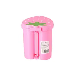 Plastic 1Pcs Pink With Lid Pop-Up Home Supplies No Odor Strawberry Decorative Wastebasket Dustbin Trash Basket Trash Can
