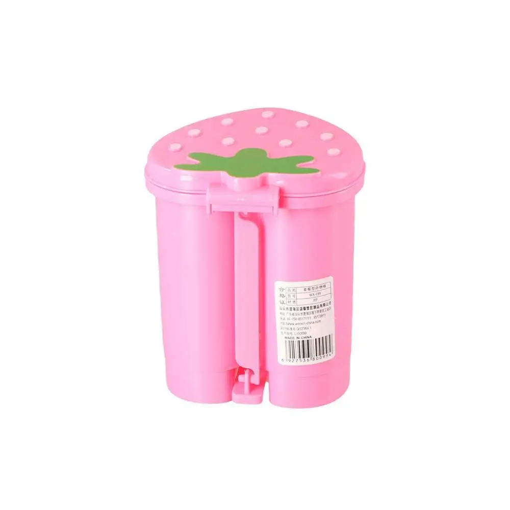 Plastic 1Pcs Pink With Lid Pop-Up Home Supplies No Odor Strawberry Decorative Wastebasket Dustbin Trash Basket Trash Can