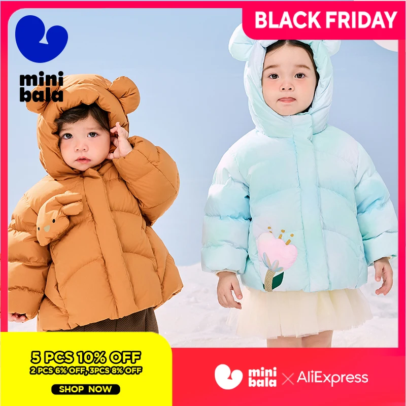 

Mini Bala Down Jacket For Boys and Girls 2024 Winter New Style Cute Doll Baby Warm Greatcoat Kids Clothing Toddler Outerwear