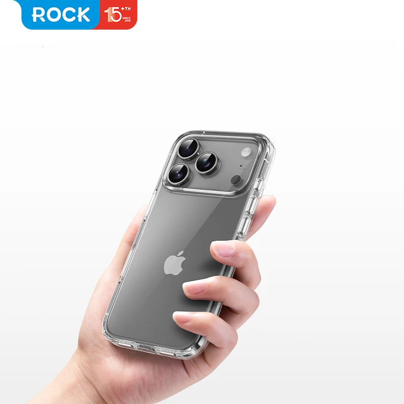 Per iPhone 17 Pro Max 17 Pro Custodia Rock Crystal Clear PC + TPU Cover trasparente antigraffio per iPhone17