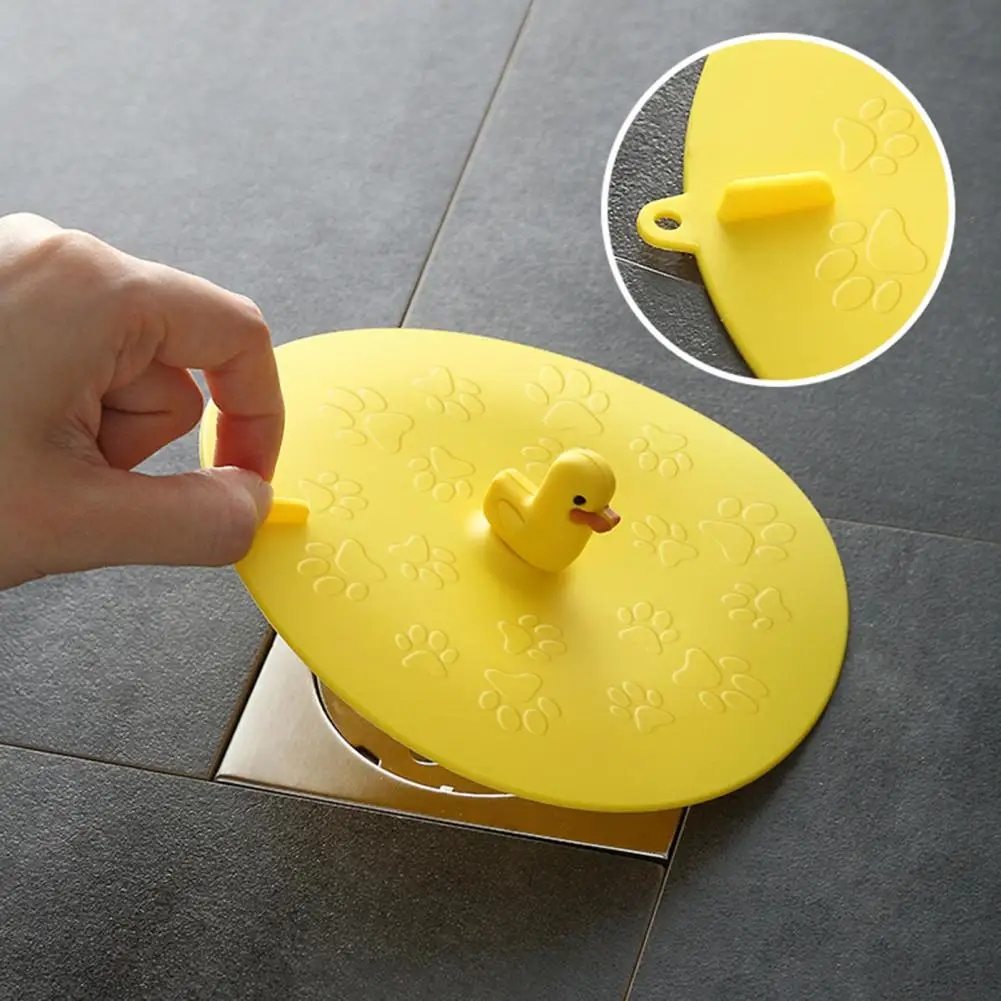 Easy Clean Floor Drain Silicone Floor Drain Cover with Handle Universal Shower Tub Stopper Reusable Sewer for Bathroom