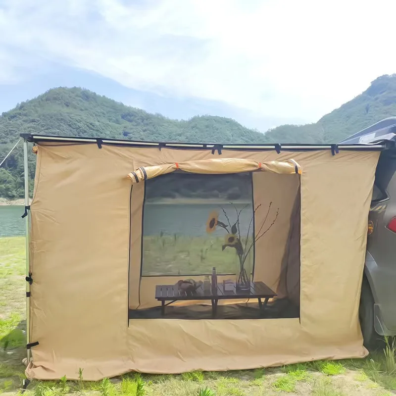 Aluminum Alloy SUV Rooftop Tent Oxford Waterproof Portable Four-season Quick Automatic Opening Black Canopy One Bedroom