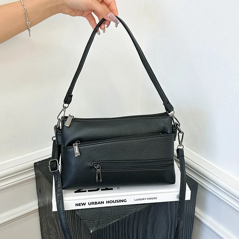 

Классическая большая сумка из кожи премиум-класса для женщин, вместительная и элегантная известного дизайнера с прочными ручками