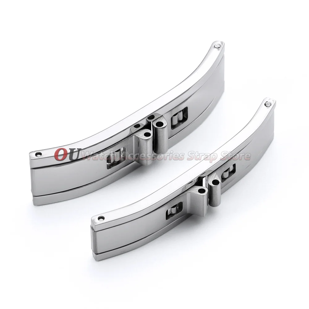 3mm 4mm 5mm 6mm Stainless Steel Butterfly Watch Buckle Silver Double Pull Folding Button Men Watch Strap Clasp Watch Accessories