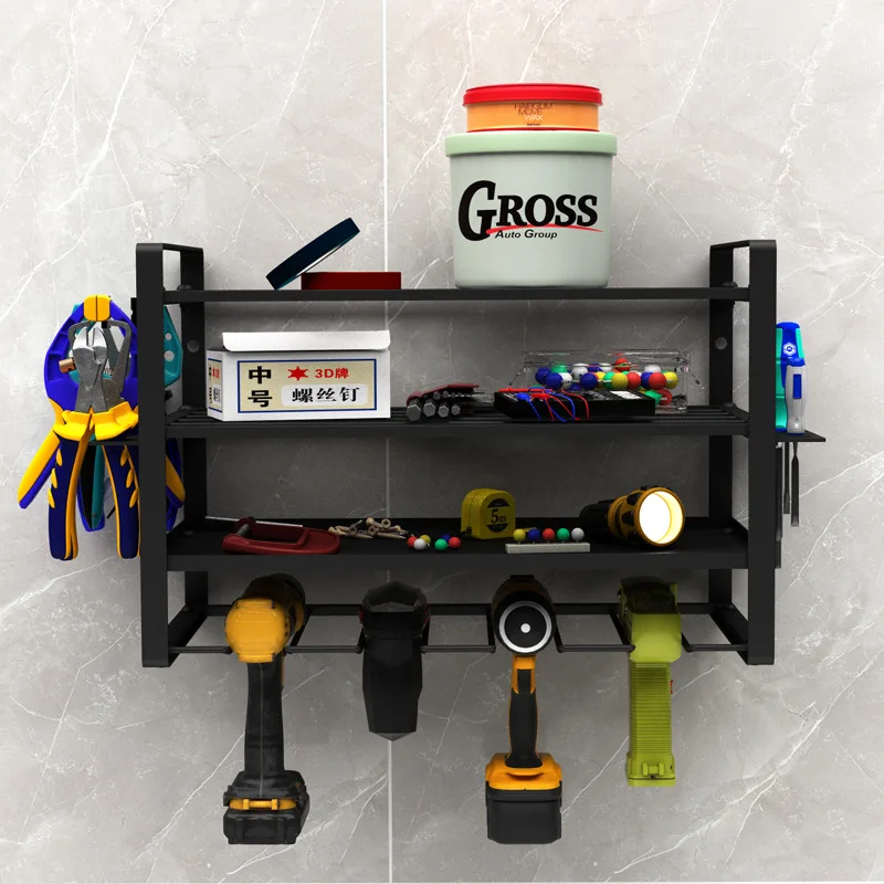 Power Tool Rack Wall-mounted Hardware Storage Holder Electric Drill Screwdriver Wrench Tools Organizer Multifunction Tools Rack