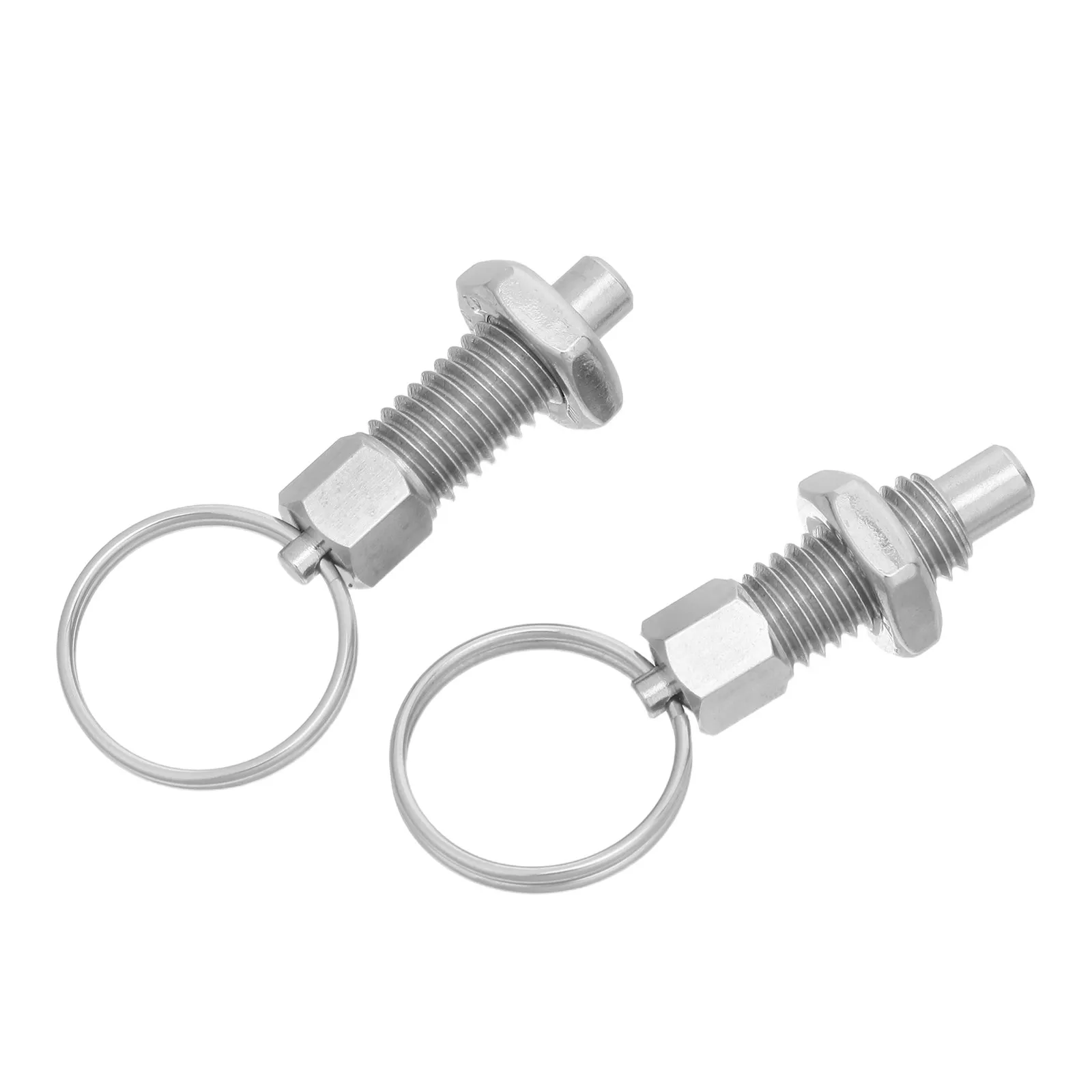 2Pcs Spring Plunger Pin Stainless Steel Spring Loaded Lock Pin Retractable Indexing Knob M8 Trailer Gate Latch Industrial