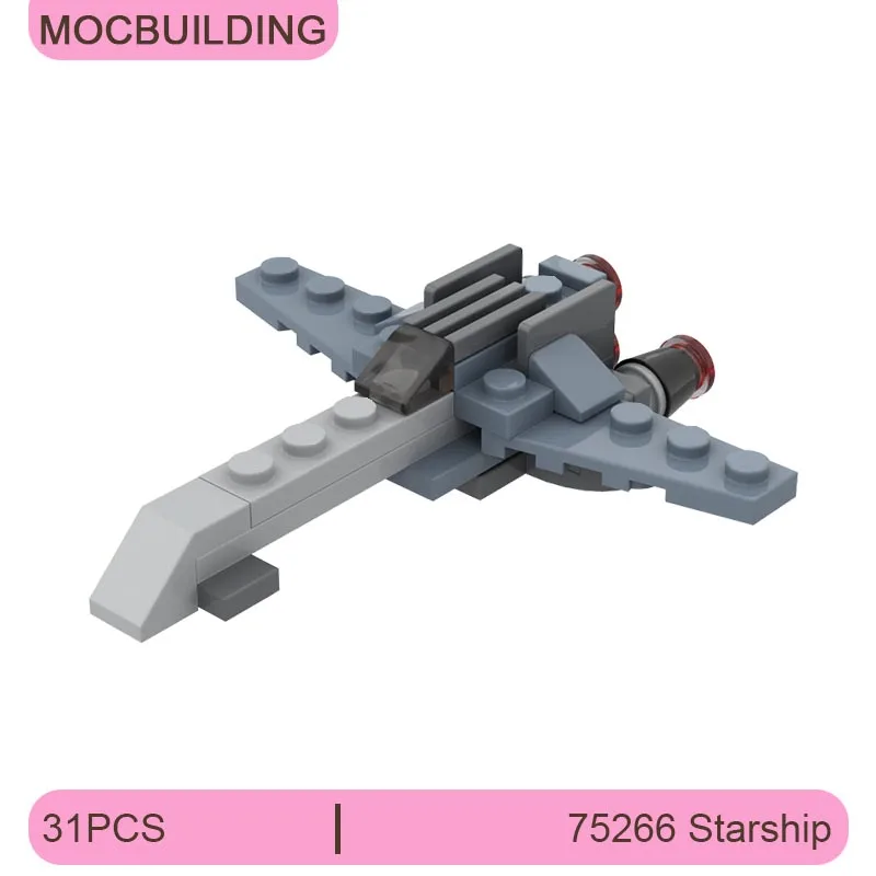 75266 Starship Model MOC Building Blocks DIY Assemble Bricks Space Collection Display Educational Creative Xmas Toys Gifts 31PCS