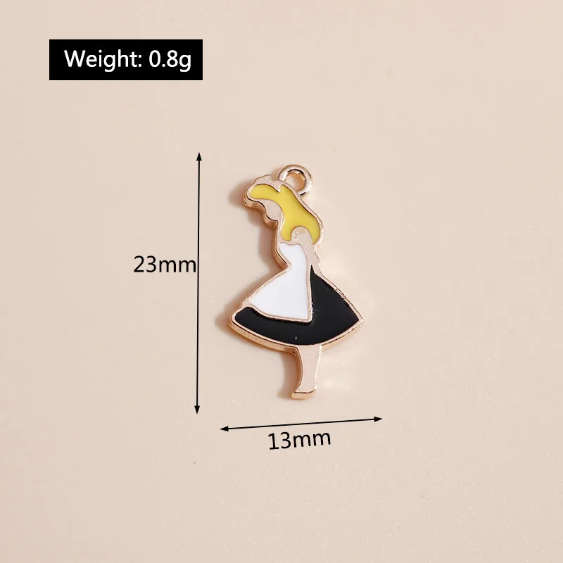 10pcs Cute Cartoon Girls Princess Charms per fare orecchini collana portachiavi ciondolo accessori per gioielli di moda fai da te