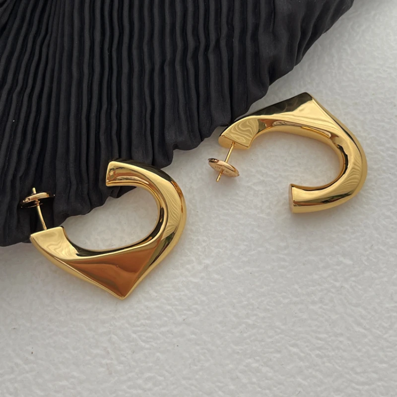 Fashion Jewelry European and American Design Irregular Gold Color Earrings For Women Party Gifts Vintage Temperament Accessories