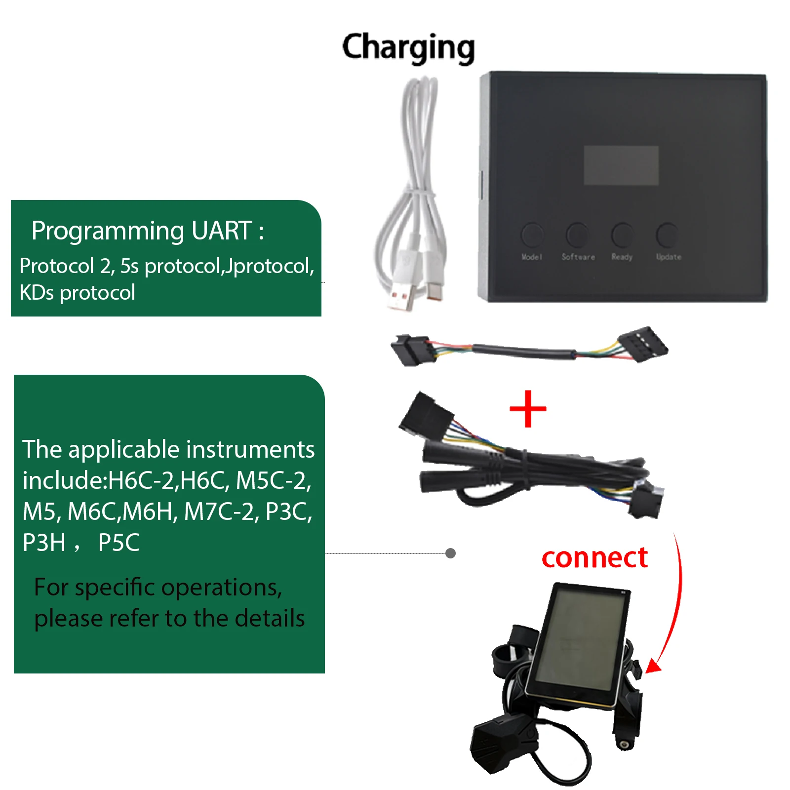 

Electric Bicycle Accessory Protocol Tool Programmer Protocol Identifier And Burner for 24V-60V electric custom vehicles