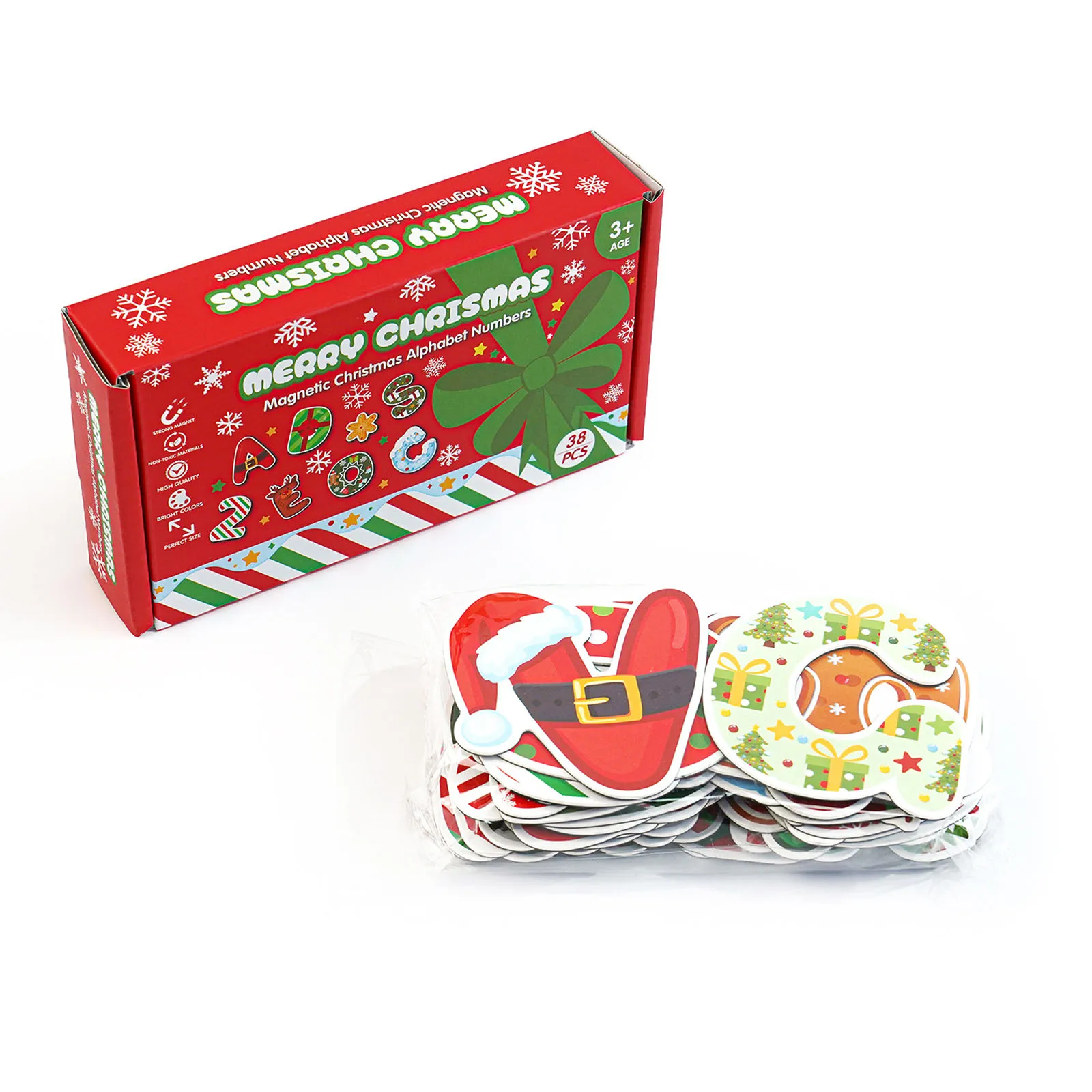 2025 محو الأمية المبكرة عيد الميلاد مغناطيس الثلاجة لينة للأطفال تعلم التدريس المعونة الديكور Diy بها بنفسك لوازم عيد الميلاد الأبجدية الرقمية #6