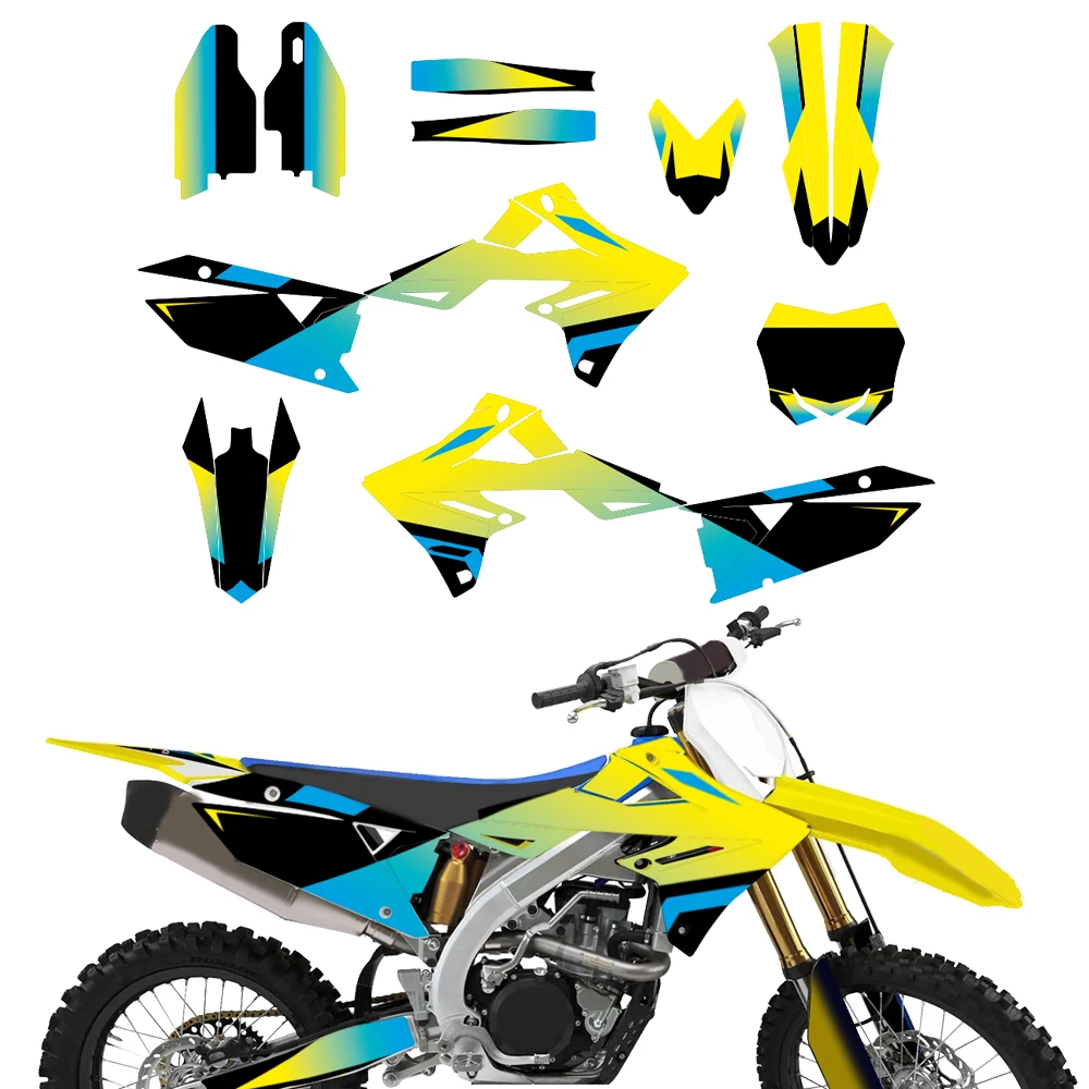 Motorcycle Fairing Sticker Graphics Background Decal Kits Fit For RMZ450 RMZ 450 2018-2023 2022 2021 RMZ250 RMZ 250 2019-2023