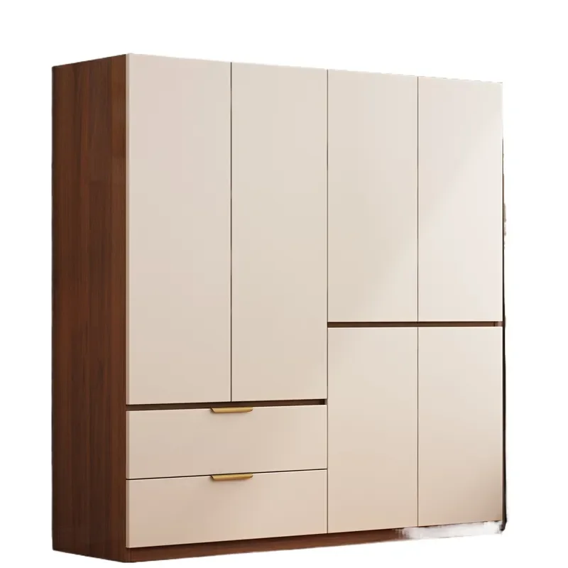 for Wardrobe Household Bedroom 2026 New Medieval Style Storage Sub Cabinet Simple Rental House Segmented Wooden Hanging