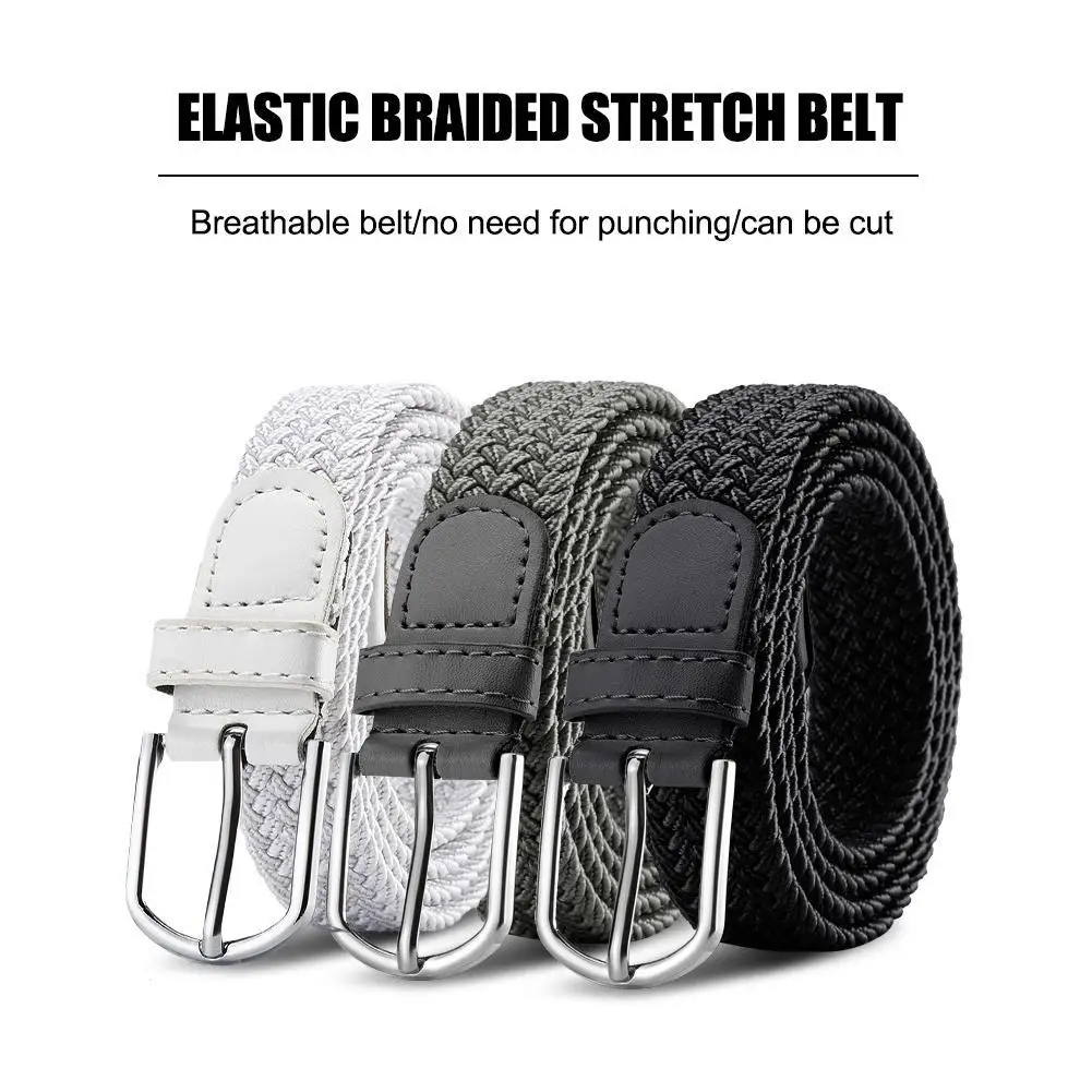 

Men's Belt Casual Woven Elastic Belt Outdoor Sports Women's Belt No Need for Punching Fashion Climbing Work Belt