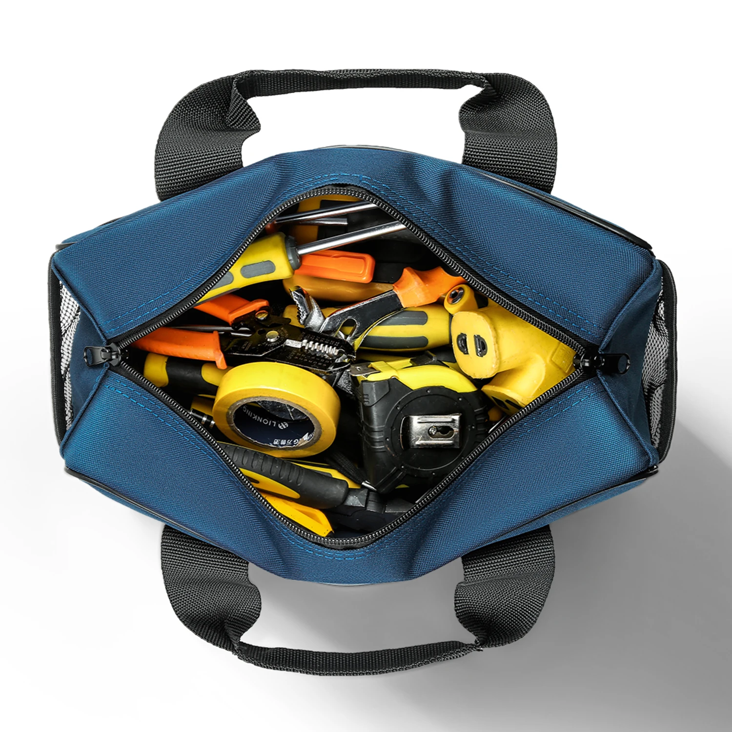 Tool Bag, Heavy Duty Storage Organizer with Multiple Pockets, 14 Inch Small Tool Tote Bag, Wide Mouth For Man/Woman