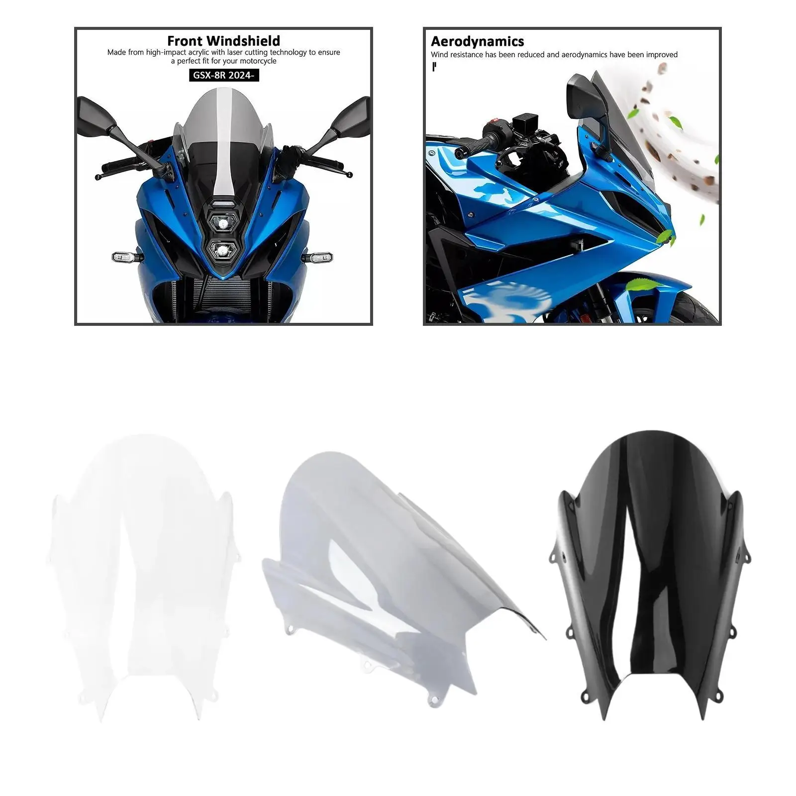 

Motorcycle Windshield Wind Deflector Protective Replace Parts Motorbike