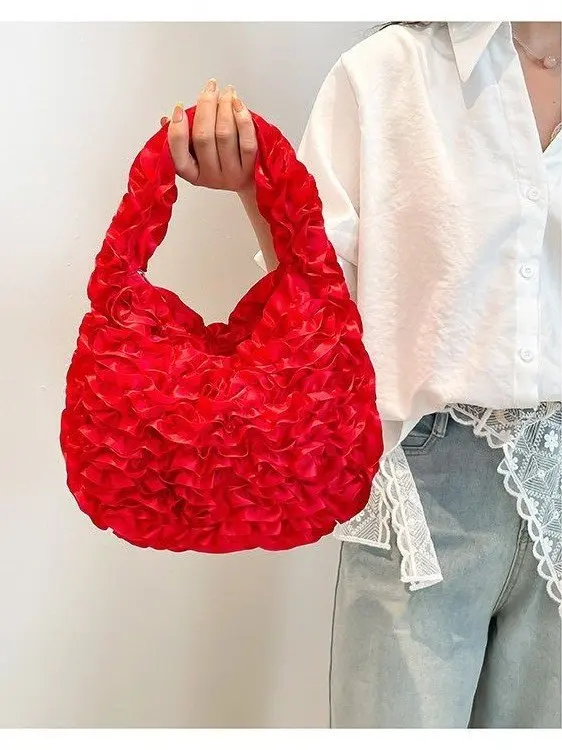 

Cloud ape Zipper Handbag Korean Sle Soft Nylon Material Foldable Medium Size Pure Color Casual Summer 2025 Design