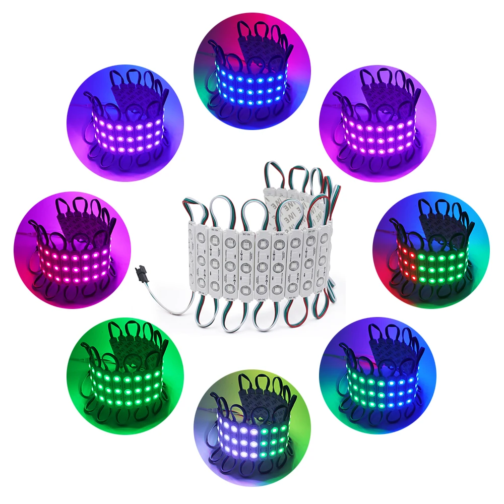 20pcs LED Module DC12V 3 LED WS2811 RGB LED Pixel Light Module Waterproof LED Lighting Full Color Smart Pixel Addressable Module