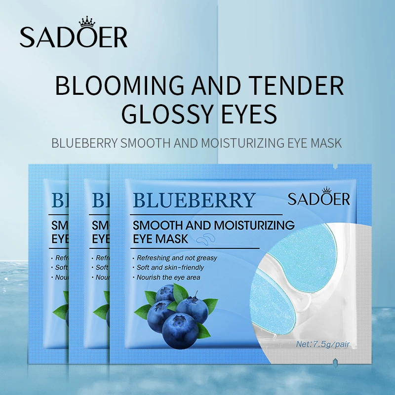 SADOER Blueberry Smooth Moisturizing Eye Mask  remove dark circles eye patch facial care products Smooth Repairing Eye Skin Care