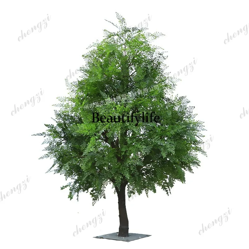 A74 simulated metasequoia tree PE large indoor and outdoor floor-to-ceiling landscaping hotel park green ornament