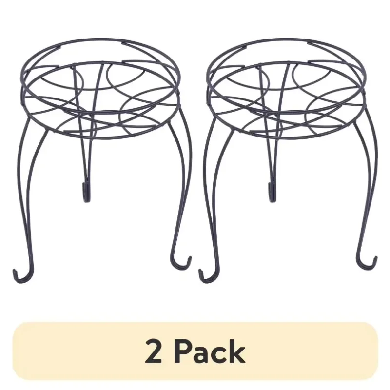 

Tool Round Matte Black Metal Plant Stand