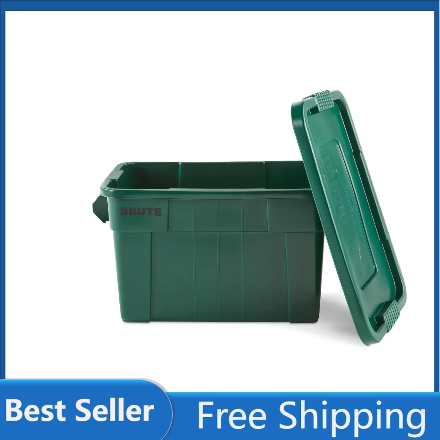 Rubbermaid Commercial Products Brute Tote Storage Container with Lid-Included, 20-Gallon, Dark Green, Rugged/Reusable Boxes