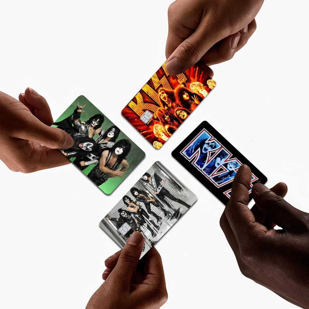 Rock Band Kiss Landscape Screen Anmie Sticker Film Skin Cover For Credit Card Debit Bank Card Front view 6
