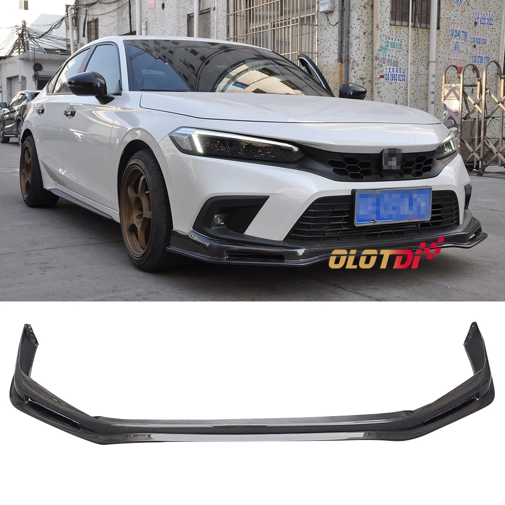 

For Honda Civic 11TH FL1 FL4 Spoon Style Carbon Front Spoiler Bumper Lip Chin Front Splitter Auto Tuning