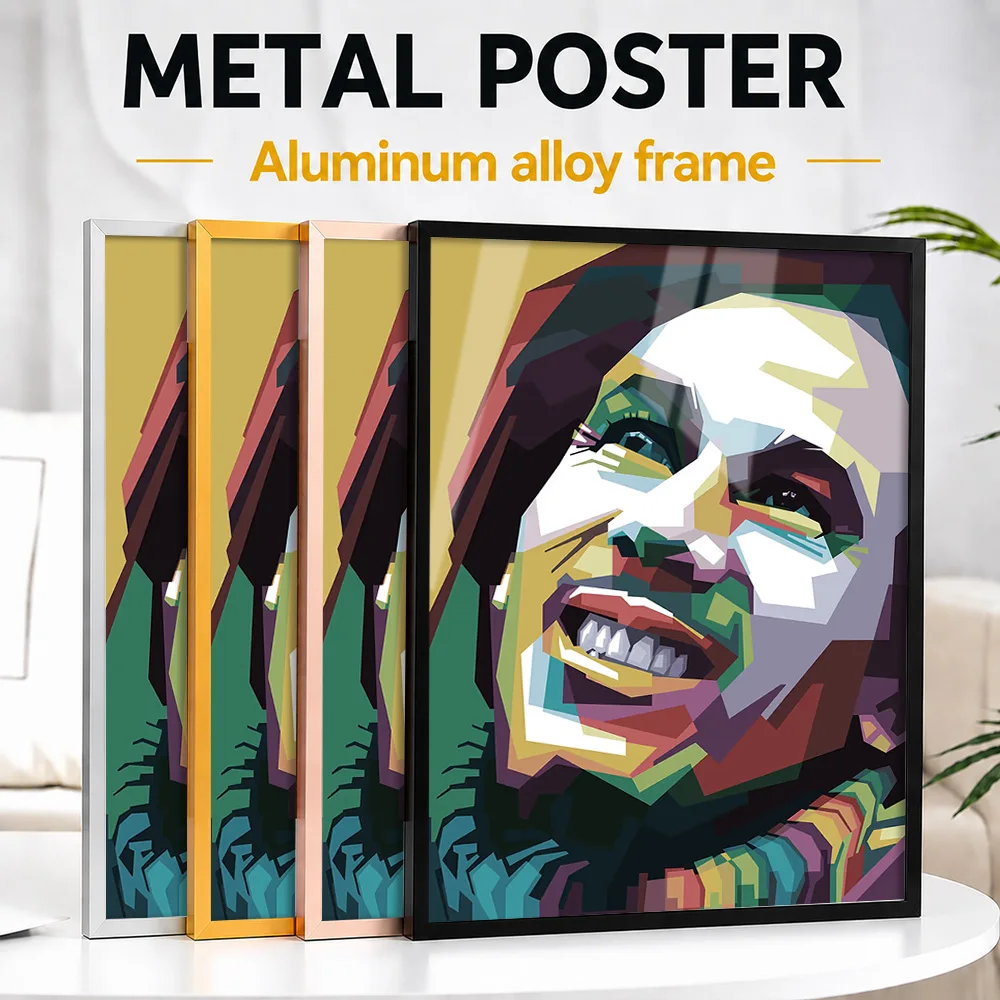 Bob Marley Colorful Reggae Icon Framed Aluminum Metal Poster Customized Recording Tribute Wall Art Ideal For Listening Lounge
