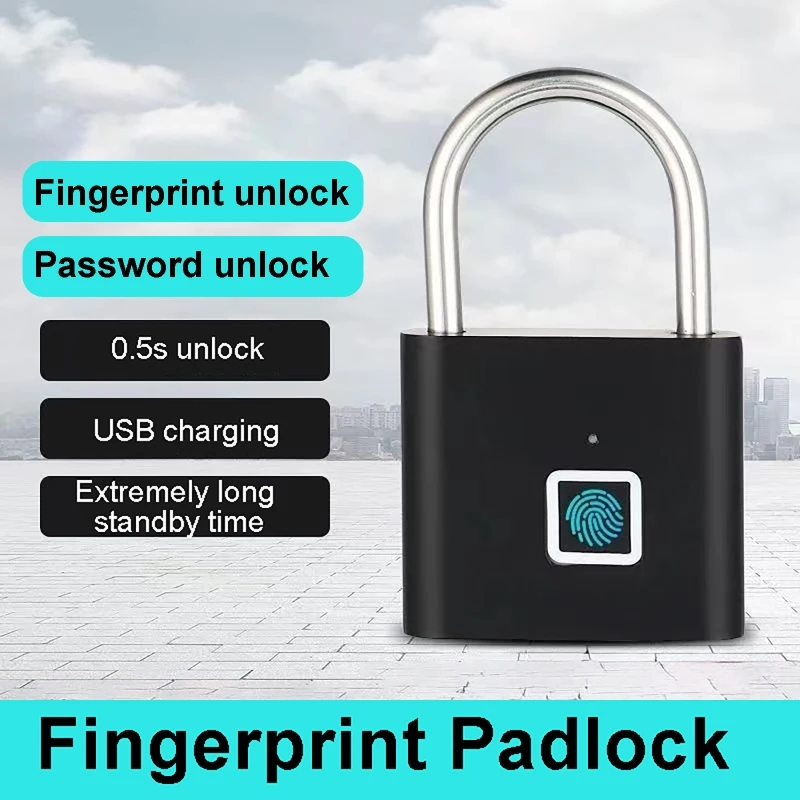 Tuya Fingerprint Padlocks 30pcs Fingerprints & Mo rse code Padlock 0.5s Sensing Speed Lock Gym Door Cabinet Anti-Theft Locks