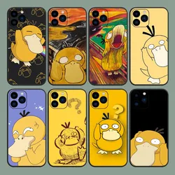 MINISO Cartoon P-POKEMON P-Psyduck Phone Case For iPhone 8 11 12 13 14 15 Mini X XR XS PRO MAX Plus Cover