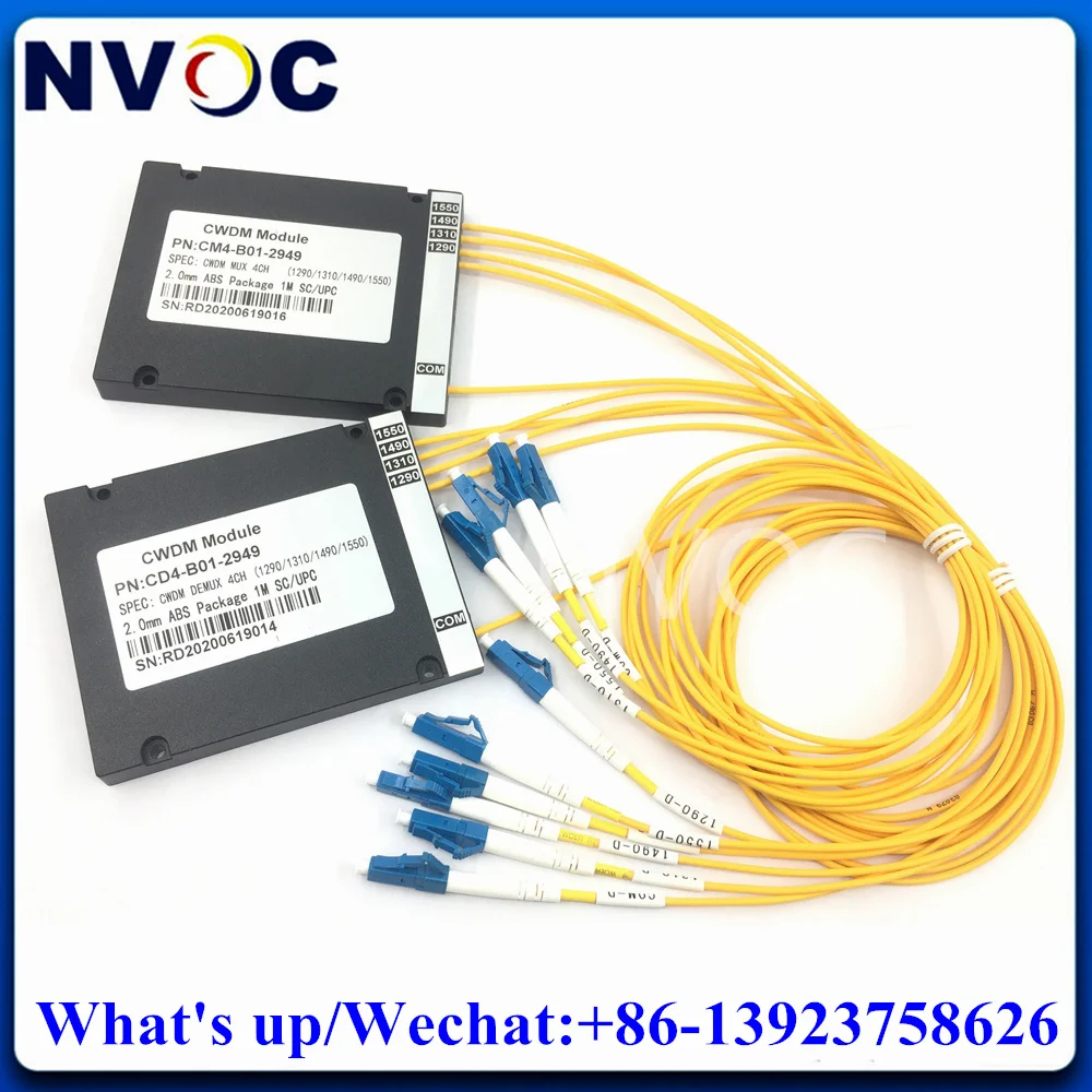 

4Channel 8Ch 16Ch Fiber Optic 1270-1610nm CWDM Multiplexer with LCUPC,4Ch 2.0mm 1M SM Fibre Mux Demux Module