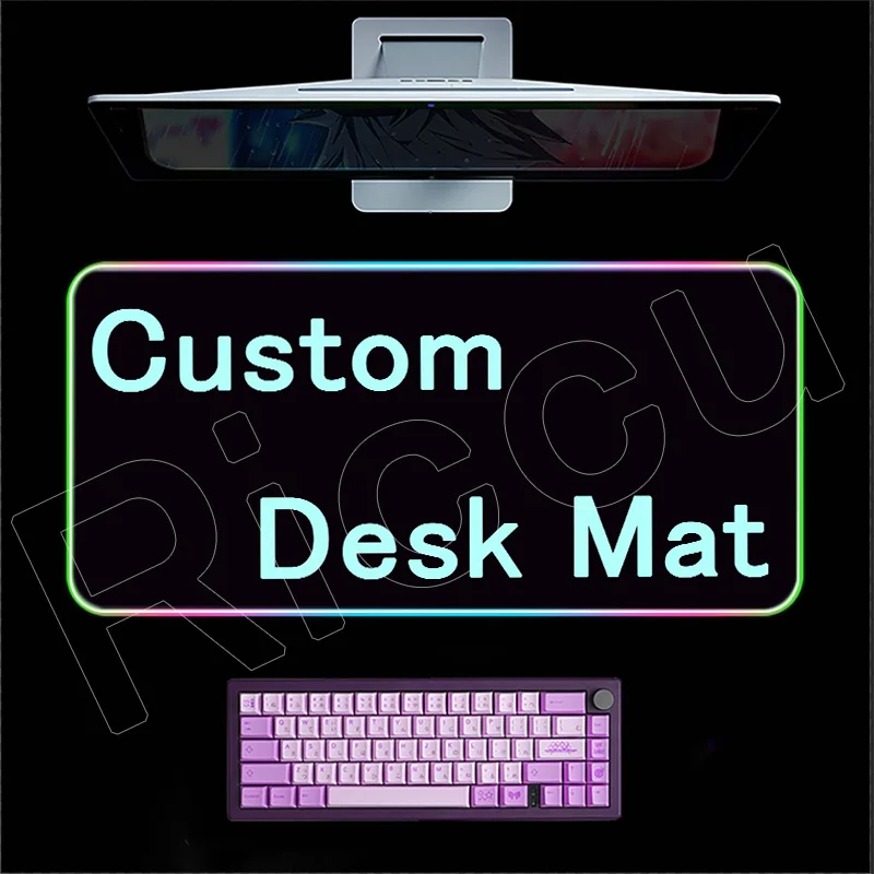 Picture DIY Custom Many Size RGB Mouse Pad Anime Logo Gaming LED PC Gamer Accessories Glow Custom Personalized Mousepad Desk Mat