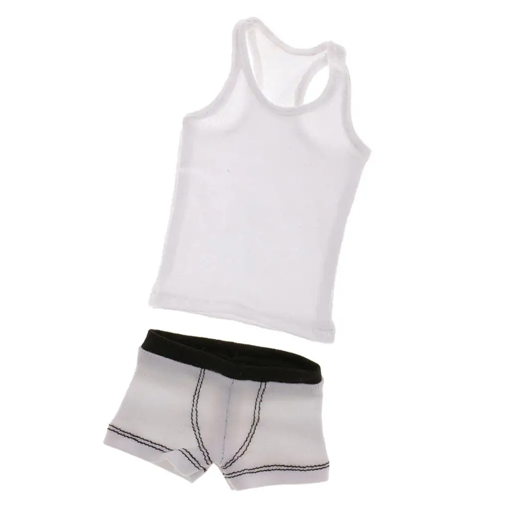 

Одежда для гуманоидов, белый хлопковый жилет, нижнее белье, одежда для экшн-фигурок, масштаб 1 6, для 12-дюймовой мужской игрушки