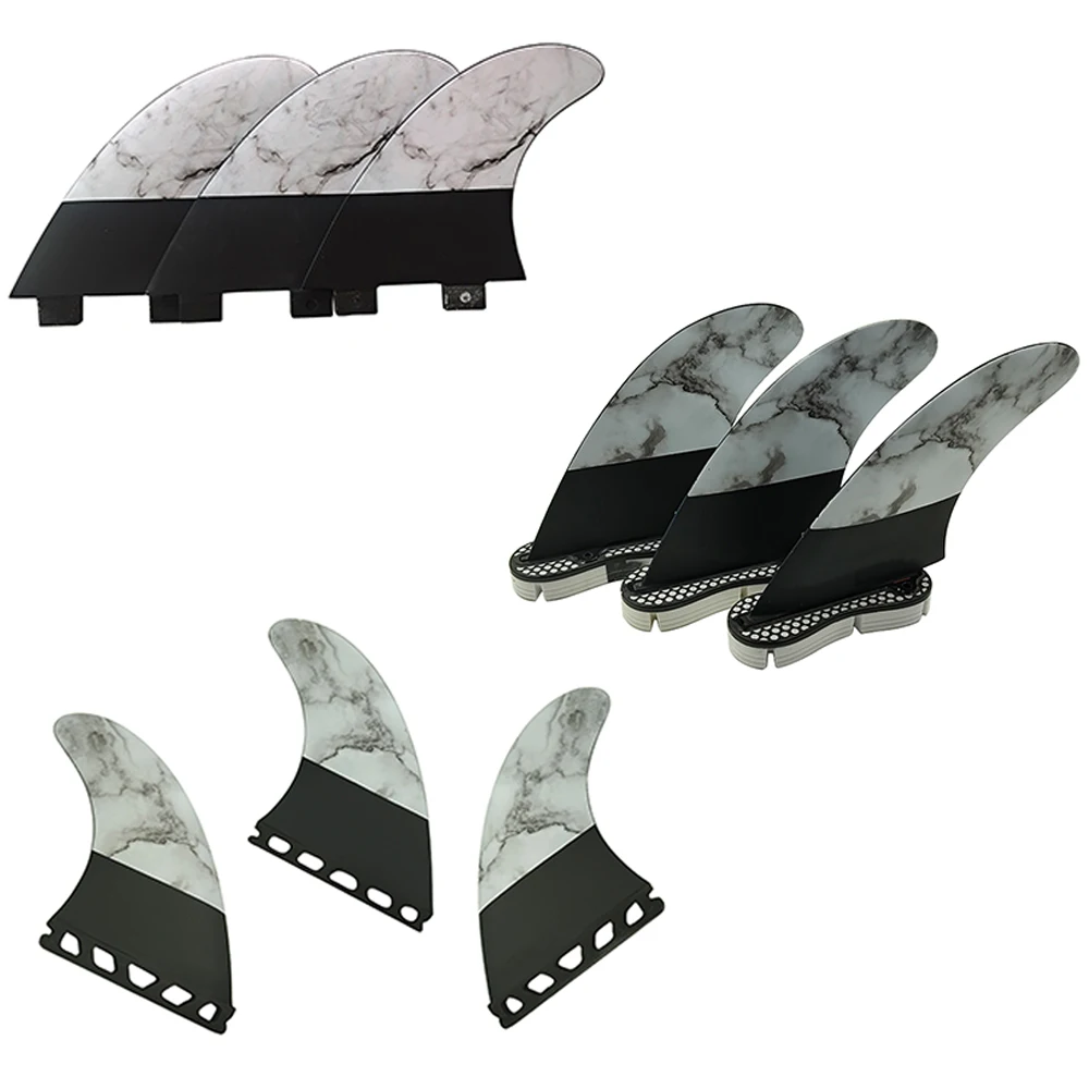 

Multiple Base UPSURF Surfboard Fin M/L Double Tabs/Double Tabs2/Single Tabs Fibreglass Marbling Surf Fin Thruster Tri Fin