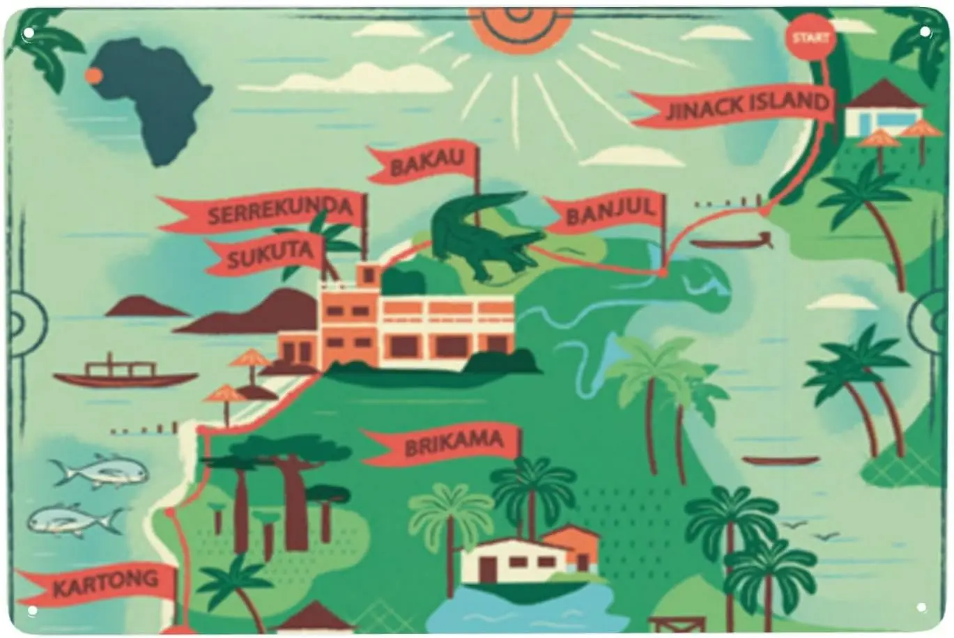 M1,Gambia Map Metal… - image