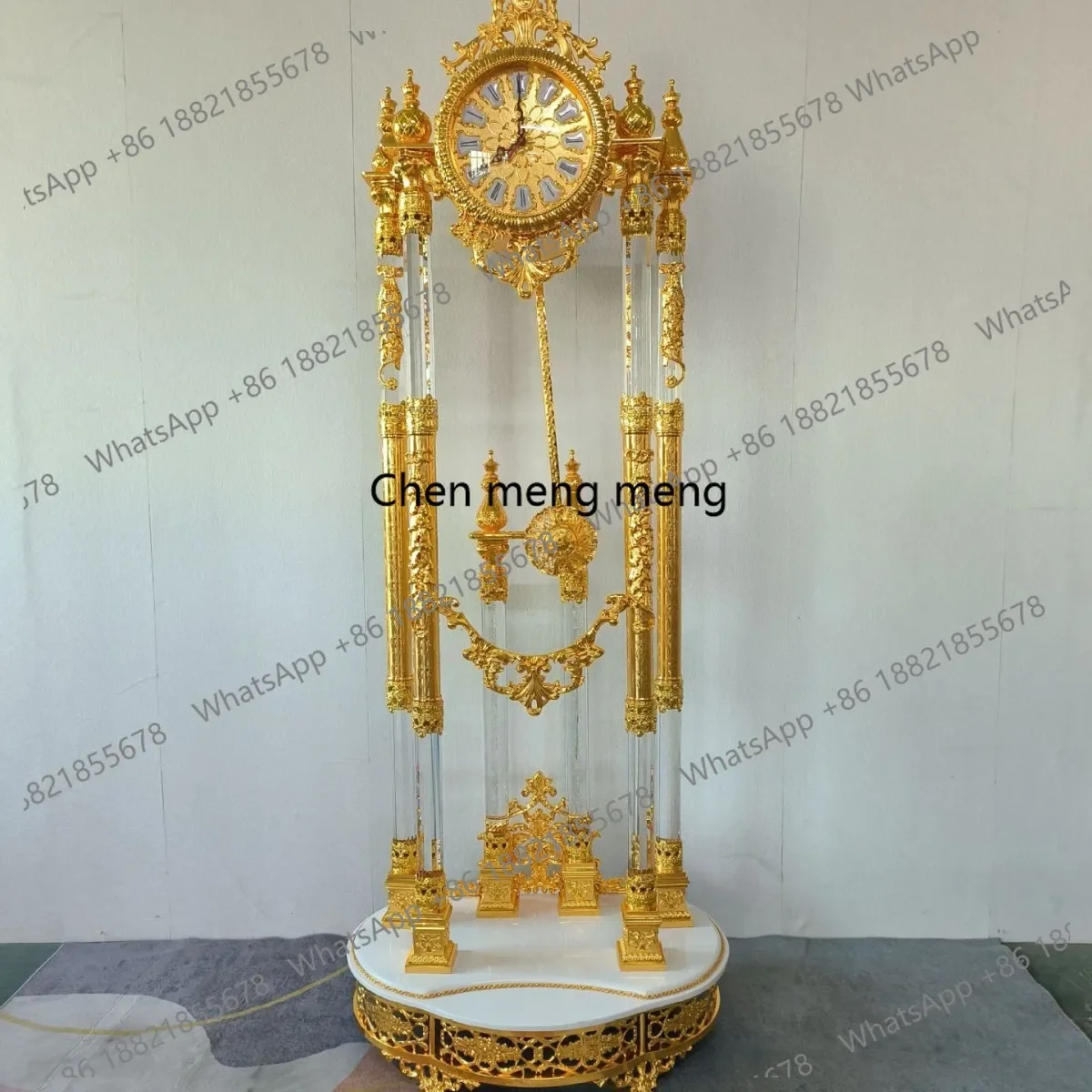 d178 European style, quartz, movement, gold-plated, floor clock, high-end, simple