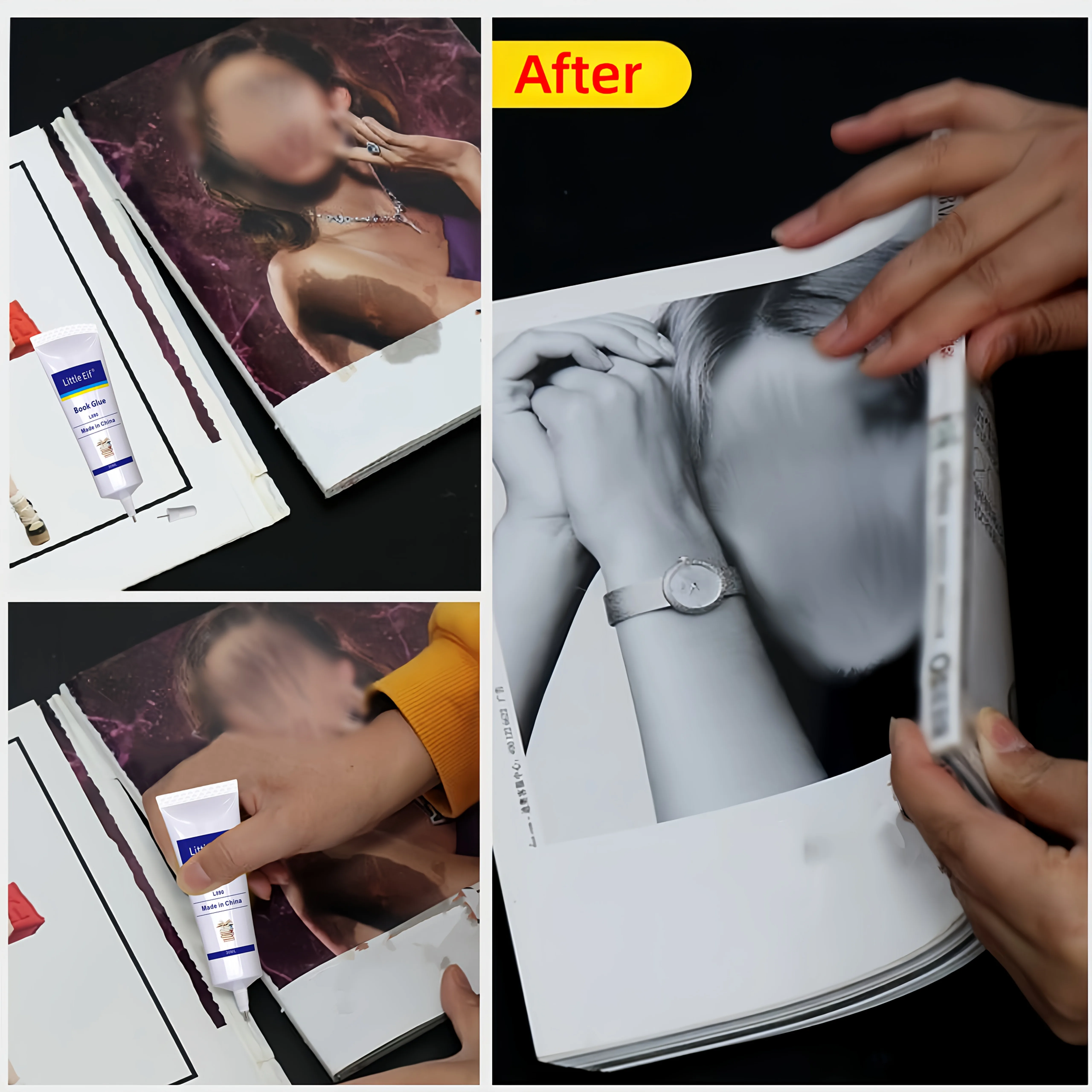 JOKJOK Book Glue Flexible Book Binding Adhesive For Paperback Hardcover Spine Loose Page Repair Acid-Free Clear Dry 30ML