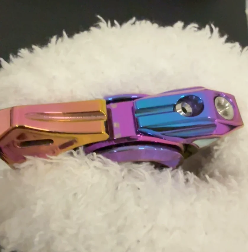 Used EDC D4y Titanium Rainbow spinner Fingertip gyroscope Decompression toys