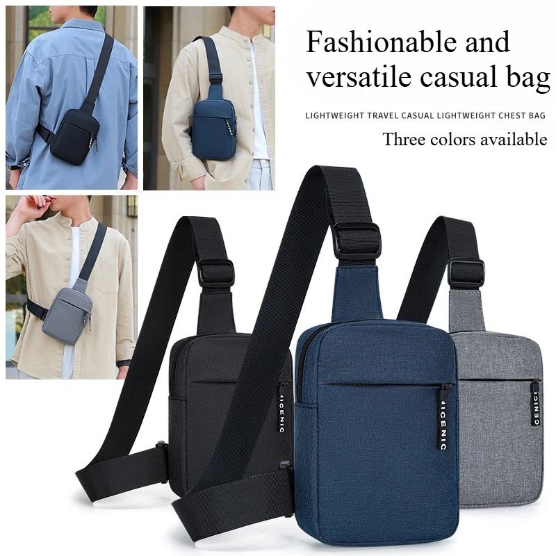

Solid color crossbody bag for men's business, simple and durable, with large capacity, suitable for both business and daily use