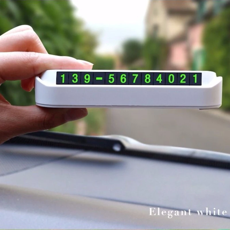 Carta di parcheggio temporanea per Auto luminosa adesivi per parcheggio automatico accessori per Auto numero di telefono targa nascosta per segnale di arresto Car Styling