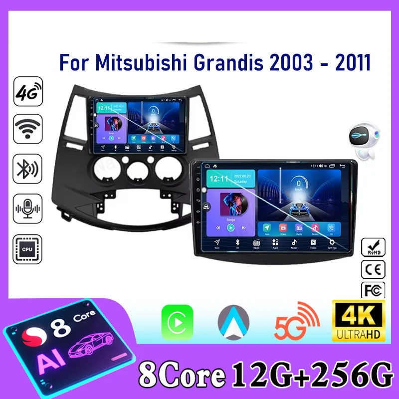 Car Radio For Mitsubishi Grandis 1 2003-2011 Android Auto GPS Navigation Carplay Video Multimedia Stereo WIFI No 2din DVD Player