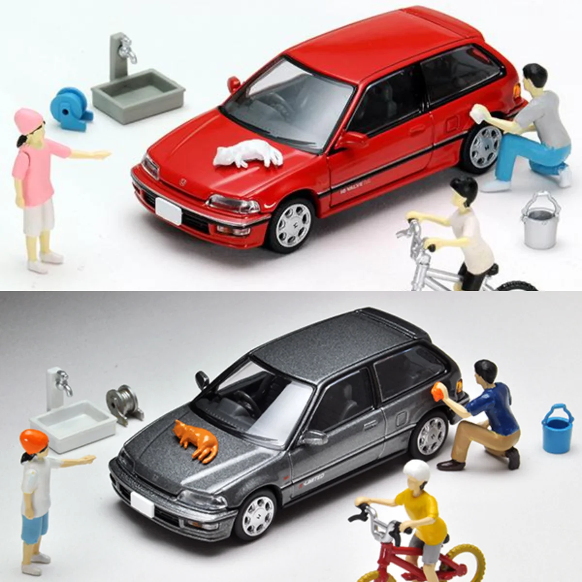 

Tomytec 1:64 TLV Diorama collection 64 # Car Snap 02 A/B Car Wash Limited Edition Simulation Alloy Static Car Model Toy Gift