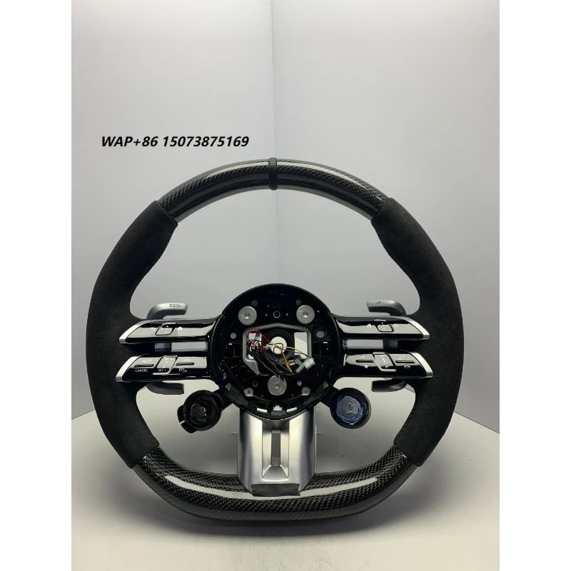 Carbon Fibre Perforated Leather Sports G63 C43 GLS53 GT50 A45AMG W205 Steering Wheel 2019 OLED Knob 3/4 Spoke Standard