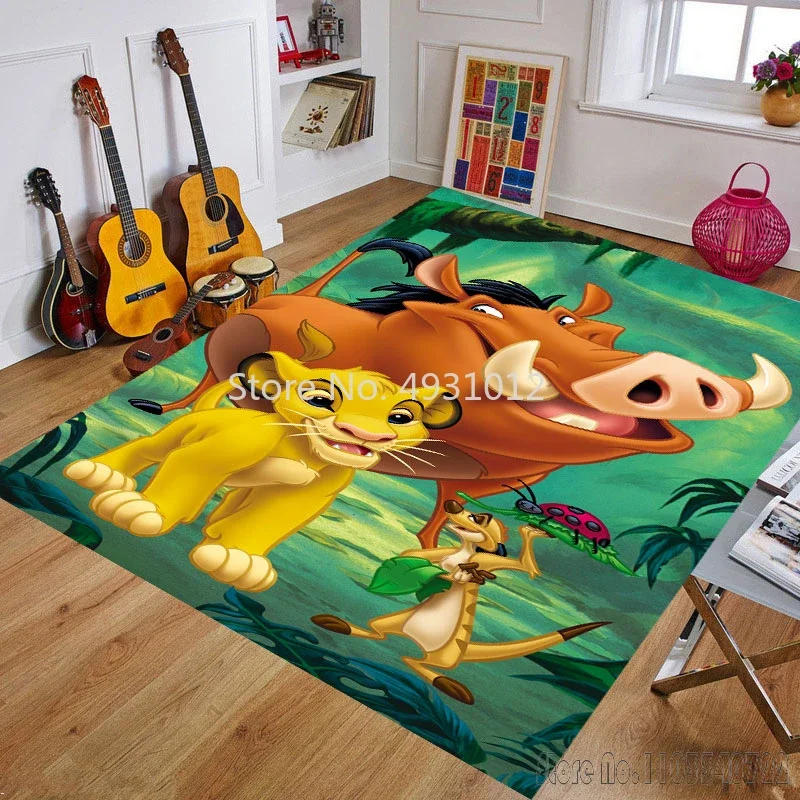 Karpet Simba Lion King lucu, karpet 80x120cm dekorasi untuk kamar mandi, tikar lantai anak-anak, ruang tamu kamar tidur anak-anak