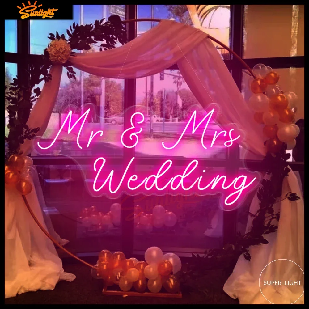 Insegna al Neon Mr & Mrs, insegna al neon personalizzata, insegna al Neon di nozze, cartello personalizzato con nome di famiglia per decorazioni per la casa, decorazioni per matrimoni, persone